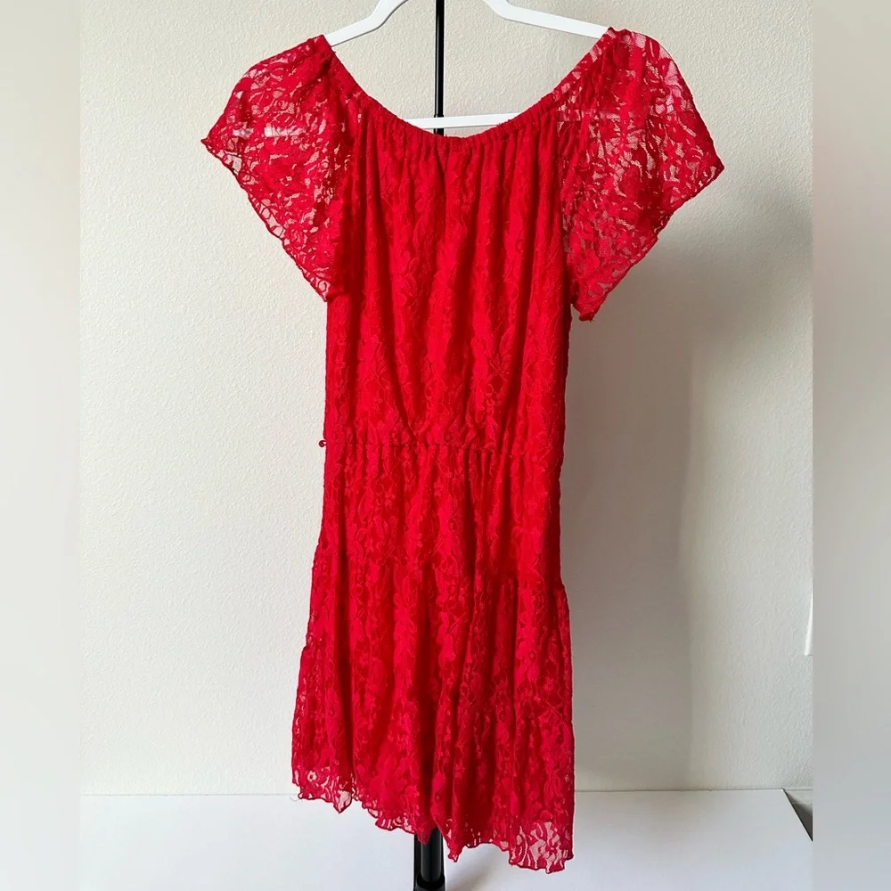 Red Western Lace Dress - Picture 4 of 7